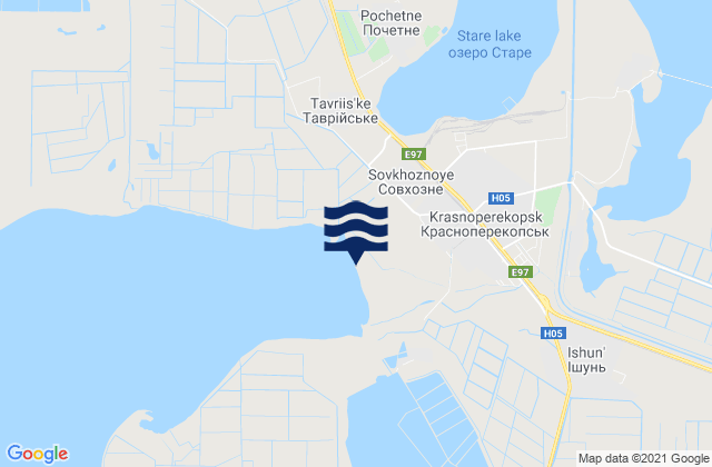 Karte der Gezeiten Sovkhoznoye, Ukraine