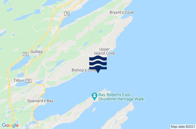 Karte der Gezeiten Spaniard's Bay, Canada
