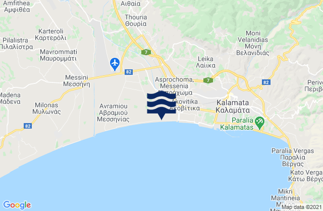 Karte der Gezeiten Sperchógeia, Greece