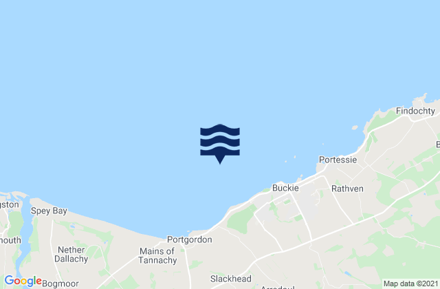Karte der Gezeiten Spey Bay, United Kingdom