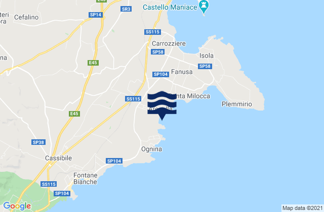 Karte der Gezeiten Spiaggia Arenella, Italy