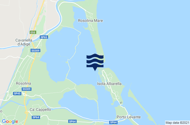 Karte der Gezeiten Spiaggia Libera Albarella, Italy