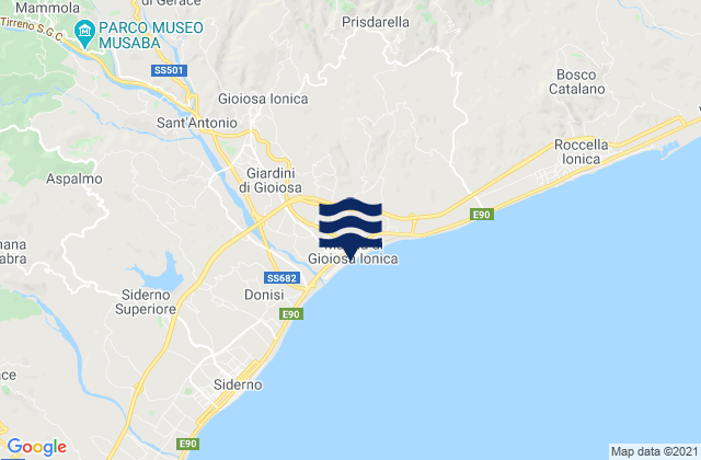 Karte der Gezeiten Spiaggia Marina di Gioiosa Ionica, Italy