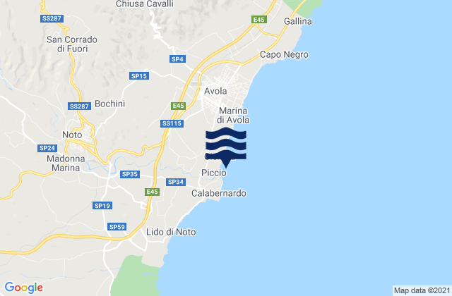 Karte der Gezeiten Spiaggia Piccio, Italy