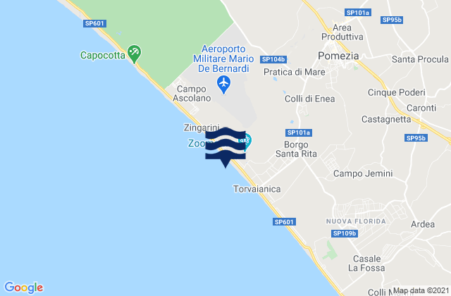 Karte der Gezeiten Spiaggia Torvaianica, Italy