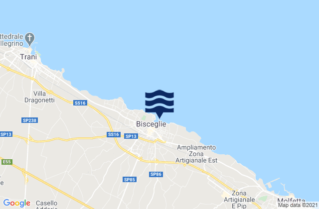 Karte der Gezeiten Spiaggia di Bisceglie, Italy