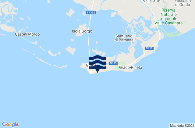 Karte der Gezeiten Spiaggia di Grado, Italy
