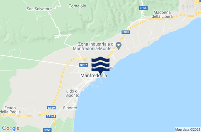 Karte der Gezeiten Spiaggia di Manfredonia, Italy