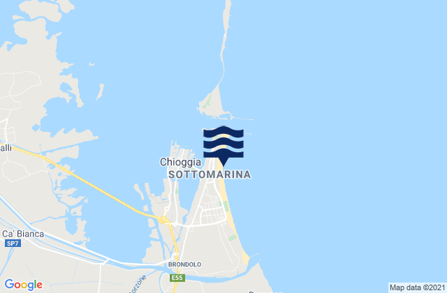 Karte der Gezeiten Spiaggia di Sottomarina, Italy