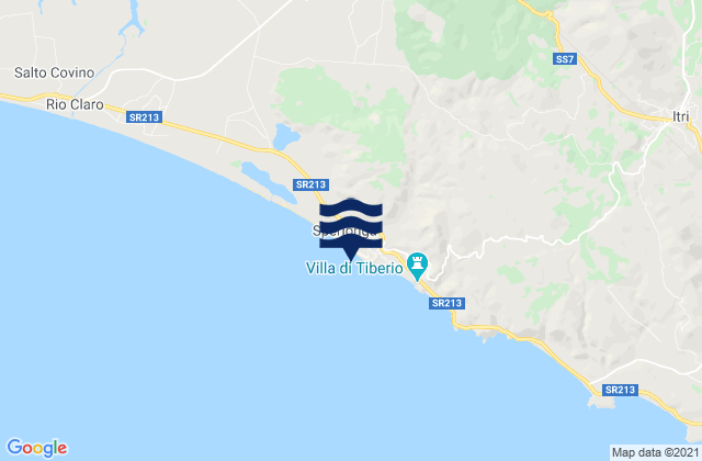 Karte der Gezeiten Spiaggia di Sperlonga, Italy