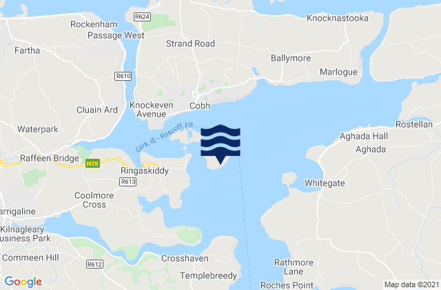 Karte der Gezeiten Spike Island, Ireland