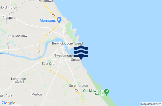 Karte der Gezeiten Spittal Beach, United Kingdom