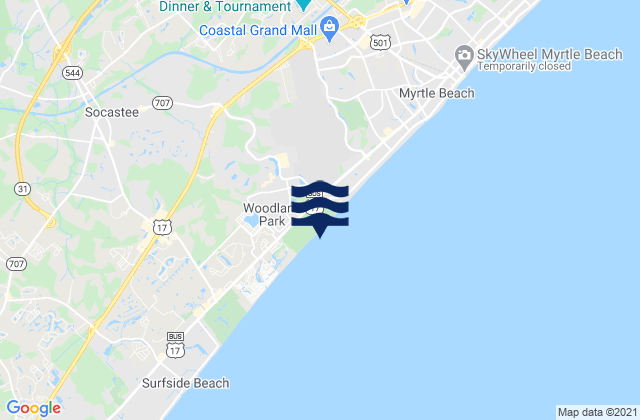Karte der Gezeiten Springmaid Beach, United States