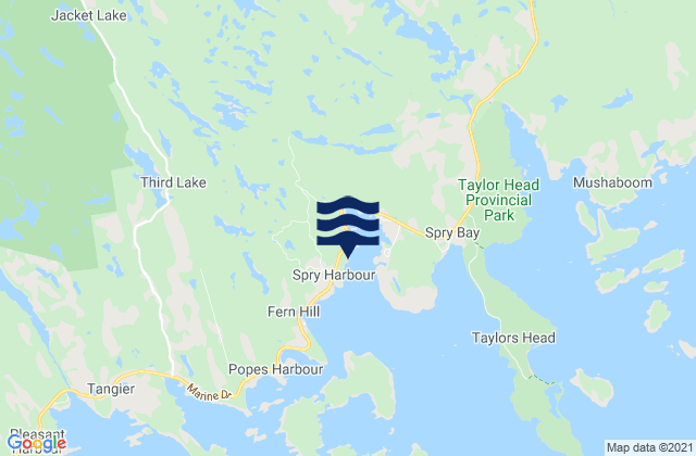 Karte der Gezeiten Spry Harbour, Canada