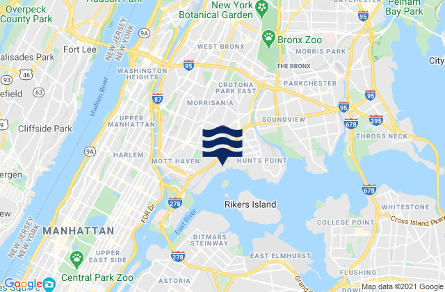 Karte der Gezeiten Spuyten Duyvil Creek Entrance, Hudson River, United States