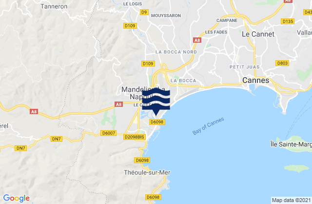 Karte der Gezeiten Spéracèdes, France