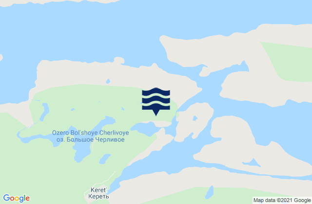 Karte der Gezeiten Sredni Anchorage Keret Bay, Russia