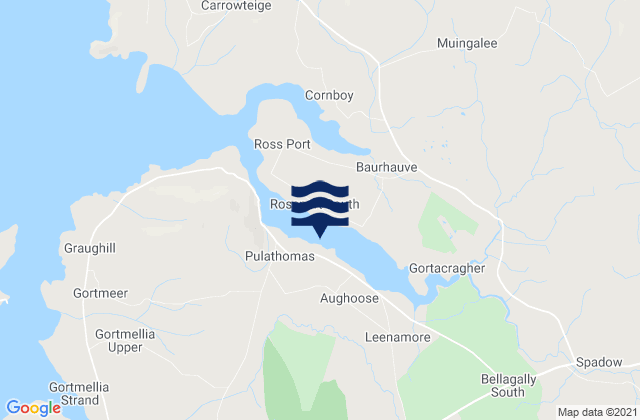 Karte der Gezeiten Sruwaddacon Bay, Ireland