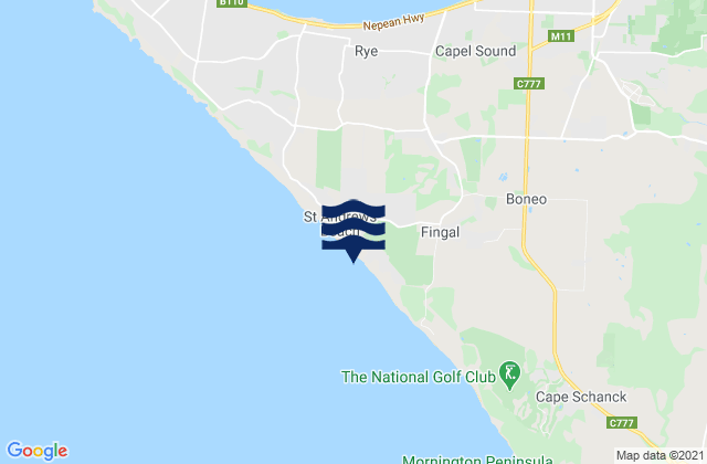 Karte der Gezeiten St Andrews Beach, Australia