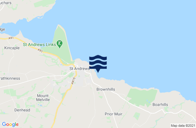 Karte der Gezeiten St Andrews East Sands Beach, United Kingdom