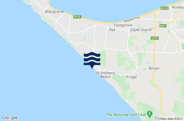 Karte der Gezeiten St Andrews, Australia