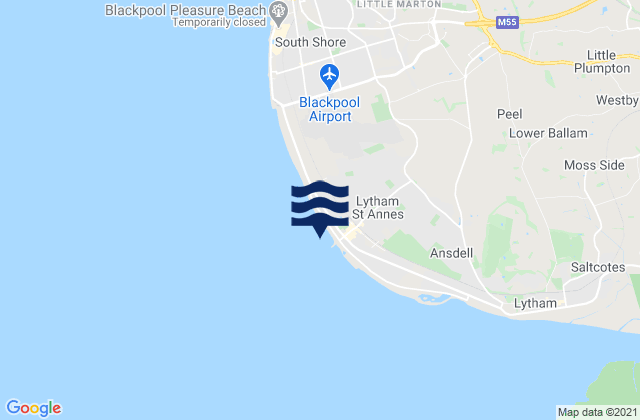 Karte der Gezeiten St Annes Beach, United Kingdom