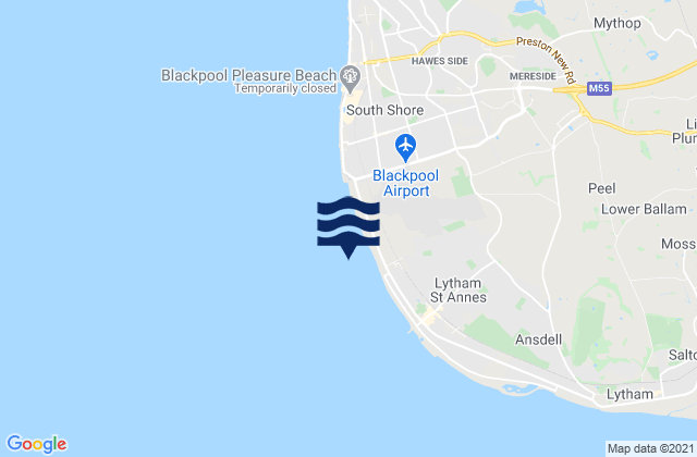 Karte der Gezeiten St Annes North Beach, United Kingdom