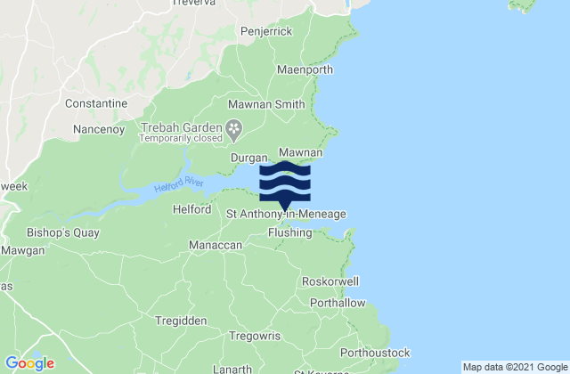 Karte der Gezeiten St Anthony In Meneage Beach, United Kingdom