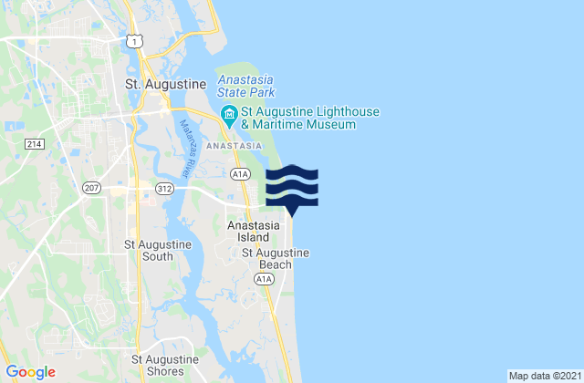Karte der Gezeiten St Augustine Beach Pier, United States