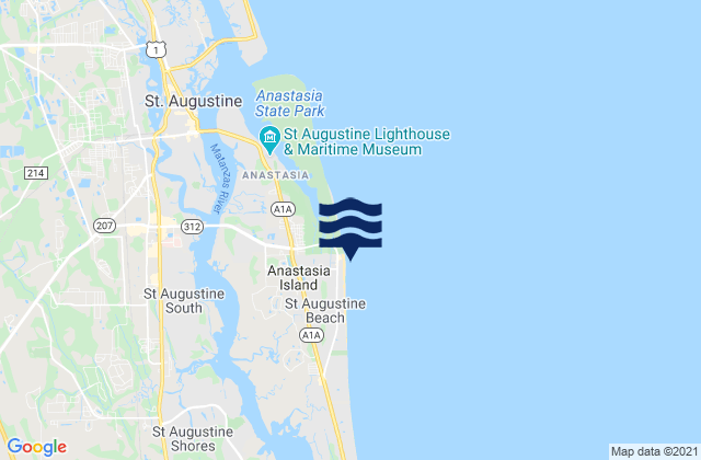 Karte der Gezeiten St Augustine Beach, United States