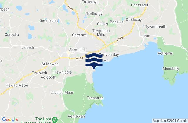 Karte der Gezeiten St Austell, United Kingdom