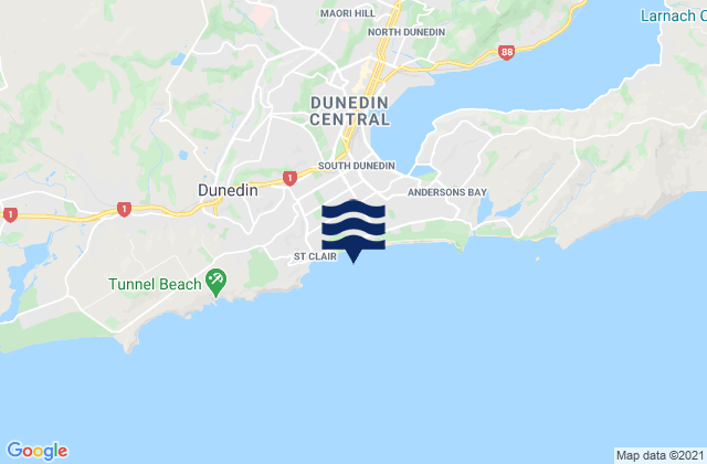 Karte der Gezeiten St Clair Beach Dunedin, New Zealand