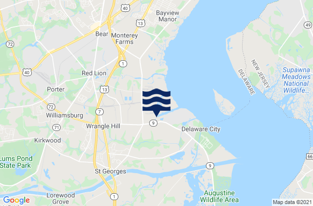 Karte der Gezeiten St Georges Delaware, United States