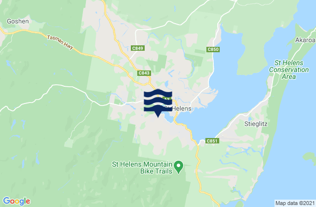 Karte der Gezeiten St Helens, Australia