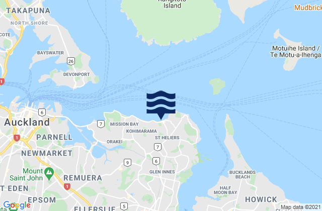 Karte der Gezeiten St Heliers Beach, New Zealand