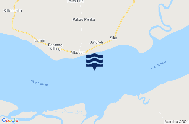 Karte der Gezeiten St James Island, Gambia
