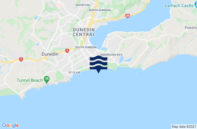 Karte der Gezeiten St Kilda Beach Dunedin, New Zealand