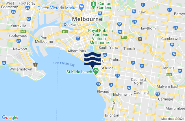 Karte der Gezeiten St Kilda West, Australia