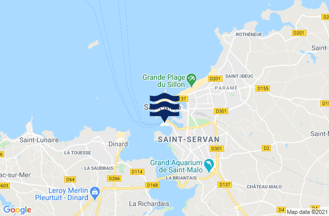 Karte der Gezeiten St Malo Port, France