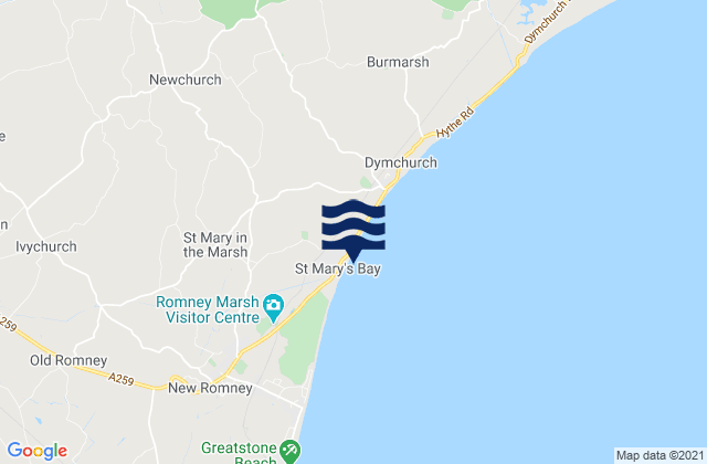Karte der Gezeiten St Marys Bay Sands Beach, United Kingdom