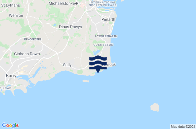 Karte der Gezeiten St Marys Well Bay Beach, United Kingdom