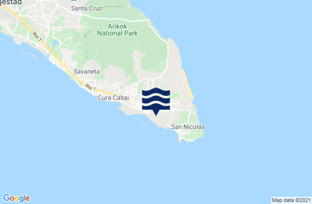 Karte der Gezeiten St Nicolaas Bay Aruba, Venezuela