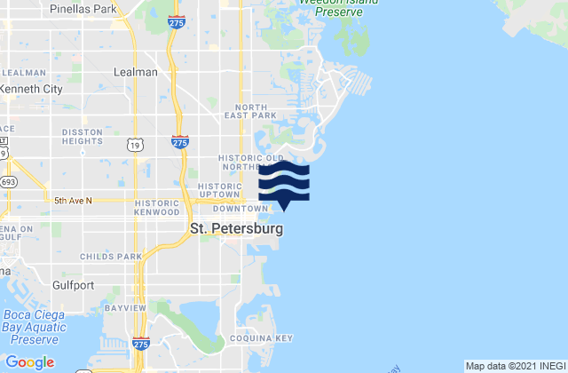 Karte der Gezeiten St Petersburg, United States