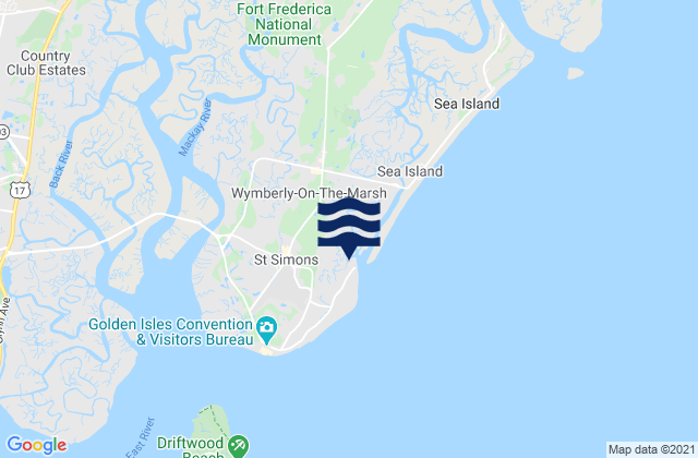 Karte der Gezeiten St Simons Island, United States