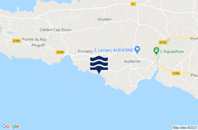 Karte der Gezeiten St Tugen, France