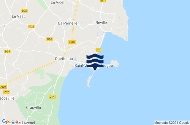Karte der Gezeiten St Vaast la Hougue, France