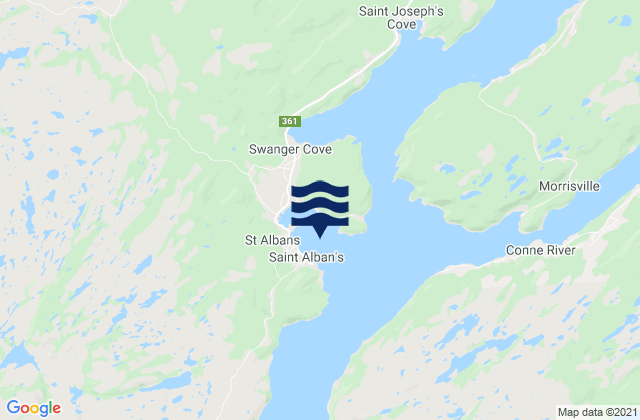 Karte der Gezeiten St. Alban's, Canada