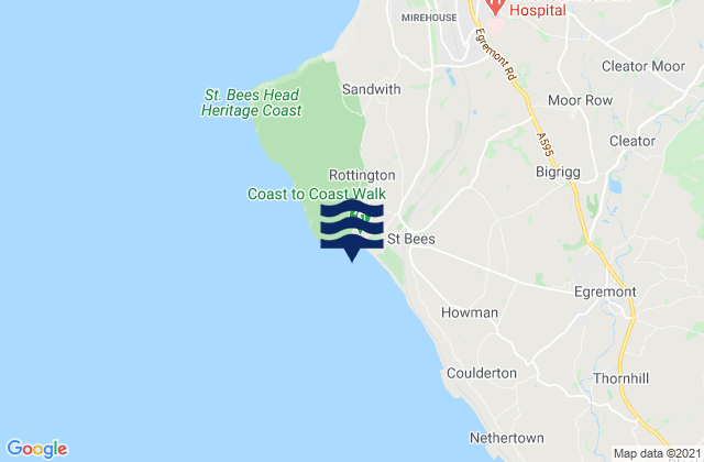 Karte der Gezeiten St. Bees Beach Seafront, United Kingdom