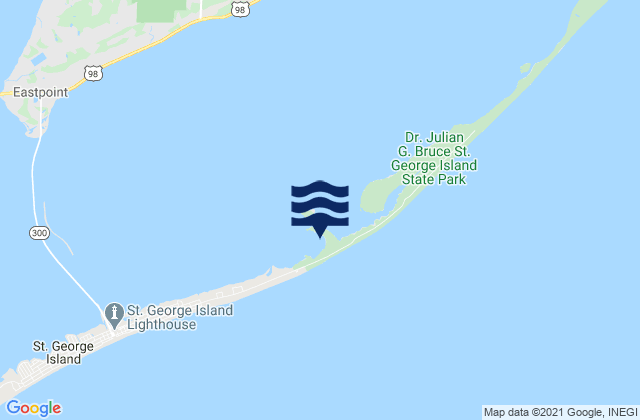 Karte der Gezeiten St. George Island (Rattlesnake Cove), United States