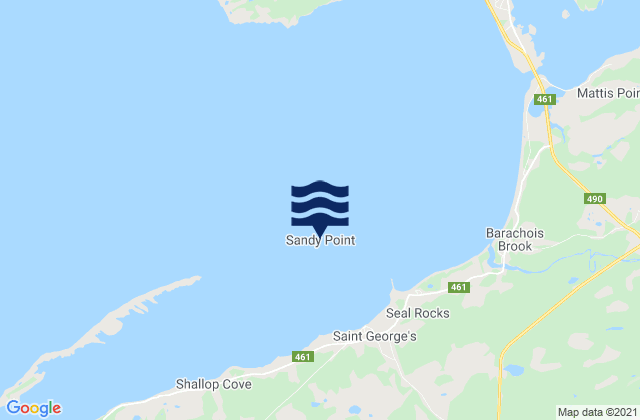 Karte der Gezeiten St. Georges Harbour, Canada